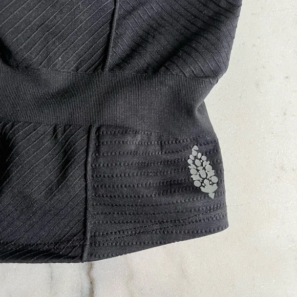 FP Movement by Free People Cinched Textured Sports Bra Cami Top Black - Picture 2 of 6